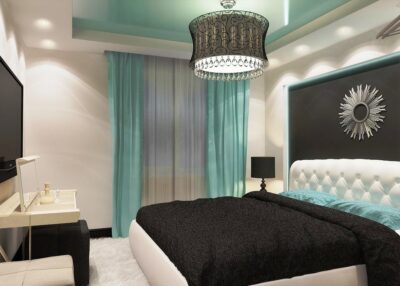 Современная спальня в стиле хай-тек 2021